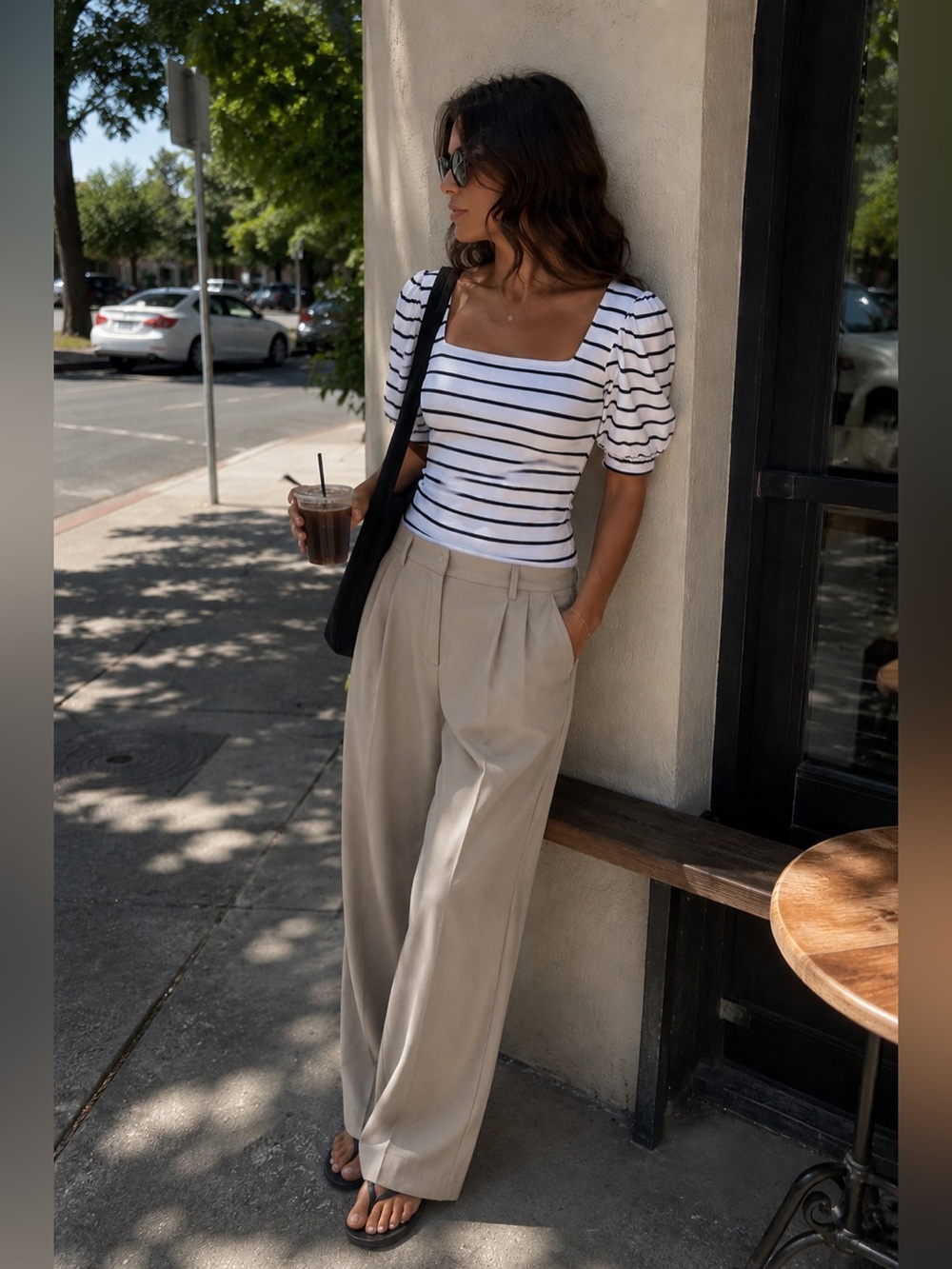 RW&co Striped Black and White Women's Top medium
